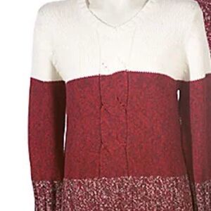 ‘Denim & Co’ V-Neck Marled Yarn Sweater (Plus)